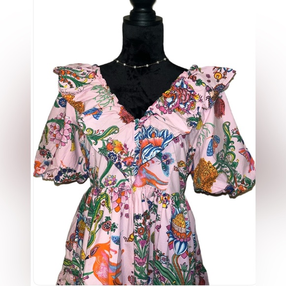 Banjanan Scorpio Tropical Pink Dress- Medium - Picture 6 of 10